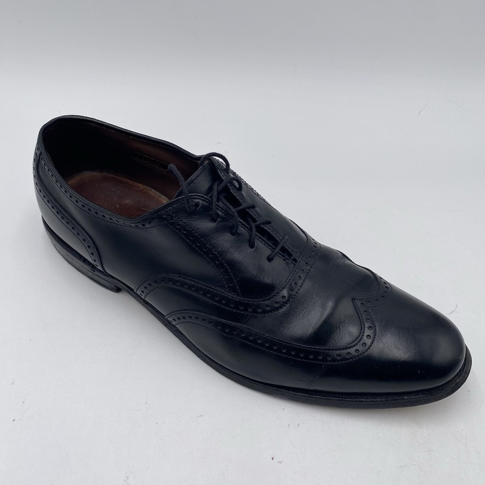 Allen Edmonds Marlow Black Wingtip Oxford Dress Shoes Men's Size 9.5 B Made USA